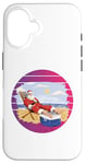 iPhone 16 Santa at the beach jolly Santa lounging on the sand Xmas Case