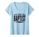 Womens King James Bible Baptist Christian Church KJV V-Neck T-Shirt