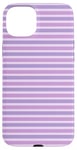 Coque pour iPhone 15 Plus Lilas Mauve Rayé Esthétique Girly Preppy Purple Stripes