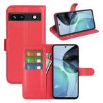 Google Pixel 7A      Pu Wallet Case    [Red]