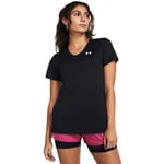 Under Armour Womens Tech SSV – Solid Short-Sleeve Sports Top for Women, V-Neck Women's T-Shirt, Lightweight Sports T-Shirt Black