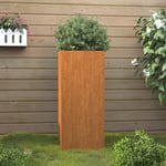 Jardinière Bac a Fleur Gris 32x27,5x75 cm Acier corten 15446