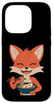 iPhone 14 Pro Happy Fox with Ramen Kawaii Food Design Case