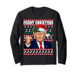 Donald Trump Christmas Merry Christmas MAGA Trump Shooting Long Sleeve T-Shirt