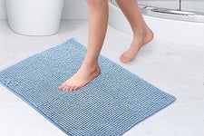 Emma Barclay Noodle Soft Touch Non-Slip Bathroom Rug in Blue - Shower Mat 40x60cm