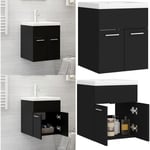 Vidaxl - Armoire d'évier avec lavabo intégré Noir Aggloméré - meuble lavabo avec vasque - meuble vasque avec vasques - Home & Living - Noir