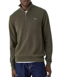 GANT Men's Cotton Pique Halfzip, Racing Green, XL