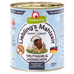 Ekonomipack: GranataPet Liebling's Mahlzeit  12 x 800 g - Junior Kalkon & kanin med potatis, palsternacka & laxolja