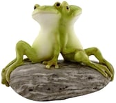 Top Collection Jardin Féérique Miniature et Statue de Terrarium Frog Friends on Stone