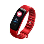 Fitness Tracker｜Heart Rate Monitor Watch｜Waterproof Fitness Watch｜Sleep Monitor, Waterproof Smart Bluetooth Sports Bracelet Aximeter Step Counting Sleep Alarm. (Red)