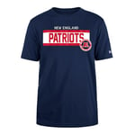 NEW ENGLAND PATRIOTS New Era Casquette NFL T-Shirt régulier Haute densité Encre sérigraphiée sur Le Devant Graphique Original Team Couleur Unisexe Marine