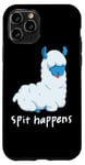 Coque pour iPhone 11 Pro Spitting Lama Happens Spit Alpaga amusant Jeu de mots