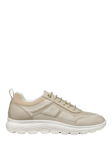 Geox Spherica Suede Blend Low Cut Trainers, Light Taupe