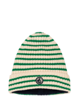 Petit Bateau Kids' Microfleece Lined Stripe Beanie, Avalanche/Jardin