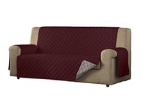 Estoralis | Eden | Housse de canapé au Design Moderne| Tissu matelassé réversible | Rouge/Beige | pour canapé 3 Places | Taille du Tissu 150 x 220 cm (Largeur par Hauteur)