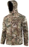 VADOOLL veste tactique pour hommes Softshell polaire à capuche manteau d'extérieur chaud veste d'hiver militaire Softshell veste tactique (CP,M)