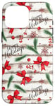 iPhone 16 Pro Max White Red Green Xmas Pattern For Happy Holidays Christmas Case