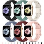 Higgs 6 Pack Bracelets Compatible avec Bracelet Apple Watch 40mm 41mm 38mm pour Femme et Homme, Bracelet Soft Silicone Sports pour iWatch Series 9(42mm 10) 9 8 7 SE 6 5 4 3 2 1,Starlight