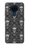 Skull Vintage Monochrome Pattern Case Cover For Nokia 5.4