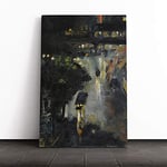 Big Box Art Canvas Print Wall Art Lesser URY Nollendorfplatz at Night | Mounted & Stretched Box Frame Picture | Home Decor for Kitchen, Living Room, Bedroom, Hallway, Multi-Colour, 24x16 Inch