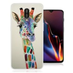 OnePlus 6T fodral med mönstertryck - Giraff Målning multifärg