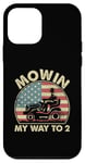 Coque pour iPhone 12 mini Tondeuse drapeau USA Lawn Ranger Mowin My Way To 2