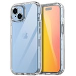 AICase Coque Transparente Compatible avec iphone 15 (6,1"), Protection Robuste Contre Les Chutes, Corps Robuste, résistant aux Chocs et à la poussière,Protection Militaire 3 Couches Durable