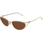 Lunettes de soleil Bottega Veneta  BV1330S Lunettes de soleil, Or/Marron, 57 mm