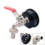 1x Adaptateur IBC Vanne Robinet,Raccord Robinet en Laiton Chromé Sortie Raccord Rapide, IBC S60x6 vanne Robinet à 1/2'' Tuyau Adaptateur récupérateurs Eau de Pluie Raccord Sortie Raccord Rapide