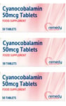 3 x CYANOCOBALAMIN Vitamin B12 50mcg Tablets (50)