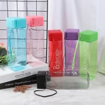 430ml Square Tea Milk Fruit Water Cup Transparent Sport Bo Blue