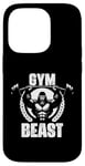 Coque pour iPhone 14 Pro Gym Beast Gorilla Haltérophilie Citation Gym Fitness