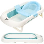 Swanew - Baignoire Pliable Bébé Pliante évolutive pp+pte Baignoire pour Bébé (avec Coussin de Bain) Vert