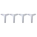 Métal Canapé Jambes Meubles Jambe de Remplacement Canapé Pieds Heavy Duty Triangle Cabinet Pieds Ensemble de 4 10 cm argent