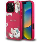 Guess iPhone 16 Pro Mobilskal Magsafe Flower Pattern - Fuchsia