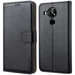 Peakally Nokia 5.4 Case, Premium PU Leather Flip Wallet Case Cover for Nokia 5.4 [Card Slots] [Kickstand] [Magnetic Closure]-Black