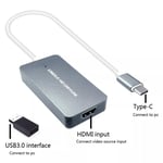 Carte d'acquisition vidéo UVC HDMI vers USB3.0 type-c,convertisseur HDMI décodeur dvd moniteur vers USB3.0 ordinateur téléphone android,1080P60FPS