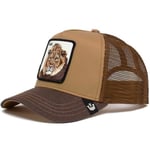 Rea Djur Baseballkeps Solskydd Mesh Broderad Trucker Hat Lion Khaki