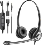 Wantek USB Headset With Microphone For Laptop, PC Headphones 60J35-SS-C 