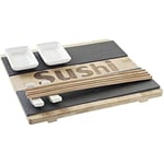 Sushi-set - DKD HEMINNREDNING - Standard - Bambu och skiffer - Svart och naturligt - 25 x 22 x 3 cm