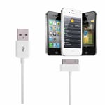 30 Pin Cable USB Data Sync Charging Charger Lead for Apple iPhone 4S 4 3GS 1M UK