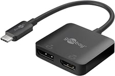 goobay 60172 Adaptateur USB-C vers HDMI et DisplayPort pour étendre simultanément à 2 moniteurs - Hub USB de Type C multiport - Résolution d'écran 2 x 4K @ 60 Hz - USB-C mâle vers HDMI et DP Femelle