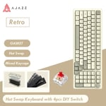 Ajazz-Clavier filaire AK992,rétro-4.2,jeu mécanique,pour ordinateur de bureau - Type Ice Blue Backlit