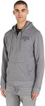 Tommy Hilfiger Sweat À Capuche Homme Fermeture Éclair Zip, Gris (Medium Grey Heather), L