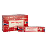 Premium Satya Incense Sticks, 12 Packs x 15g, Dragons Fire