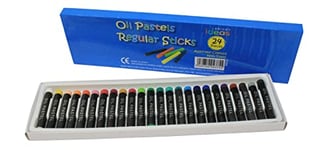 Bright Ideas Regular Oil Pastels - 24 Pack of Assorted Colours Oil Pastels Crayons - Intense Bright Colours for Kids, Artists, Students - Pastels for Paper, Card, Canvas. BI8356.