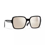 CHANEL Rectangular Sunglasses CH5408 Black/Mirror Gold