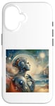 Coque pour iPhone 16 Leonardo Da Vinci Robot Femme