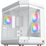 Boitier PC Moyen Tour E-ATX Xigmatek Cubi RGB avec panneaux vitrés - Blanc