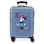 Disney Minnie Make it Rain Bows Cabin Suitcase Blue 38 x 55 x 20 cm Rigid ABS Side Combination Lock 34L 2 kg 4 Wheels Double Hand Luggage